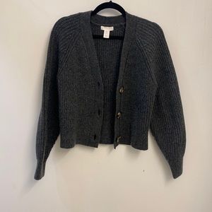 H&M dark grey rib knit cardigan. Worn twice